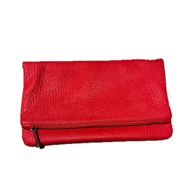 Express Womens Faux Leather ShoulderBag/Clutch Bag, Red - Picture 2 of 16